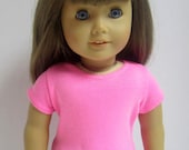 American Girl 18 inch Doll Fitted T-Shirt in Neon Pink by Crazy For Hue