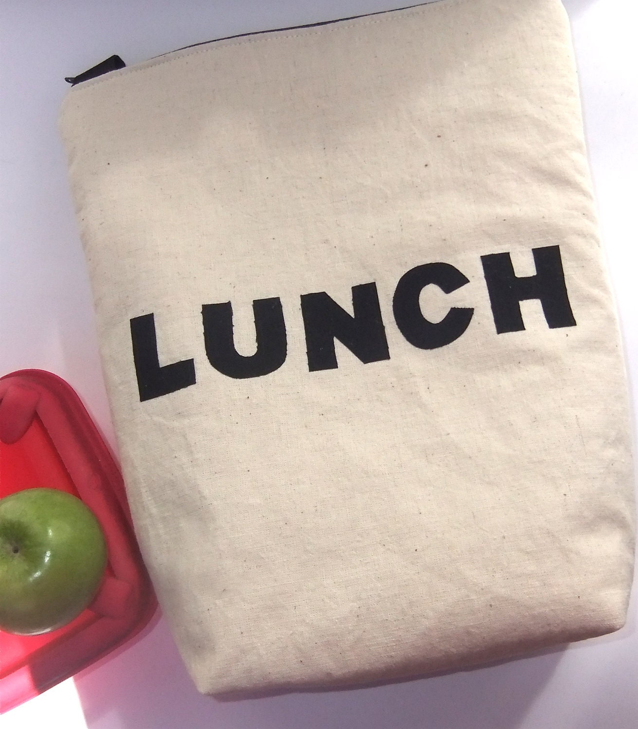 Insulated Lunch Bag Tote  Eco Friendly Zip  LUNCH Bag Organic cotton Hemp By bontons on Etsy