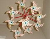 SALE Pinwheel Chandelier Mobile Transportation Cars Vintage Red Blue Green