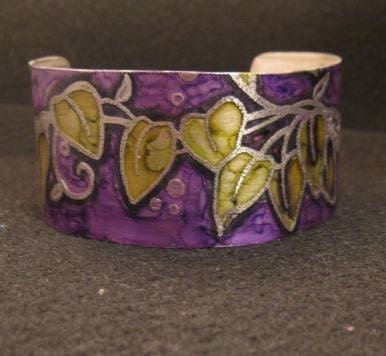 vibrant vine etched metal cuff bracelet womens jewelry free shipping