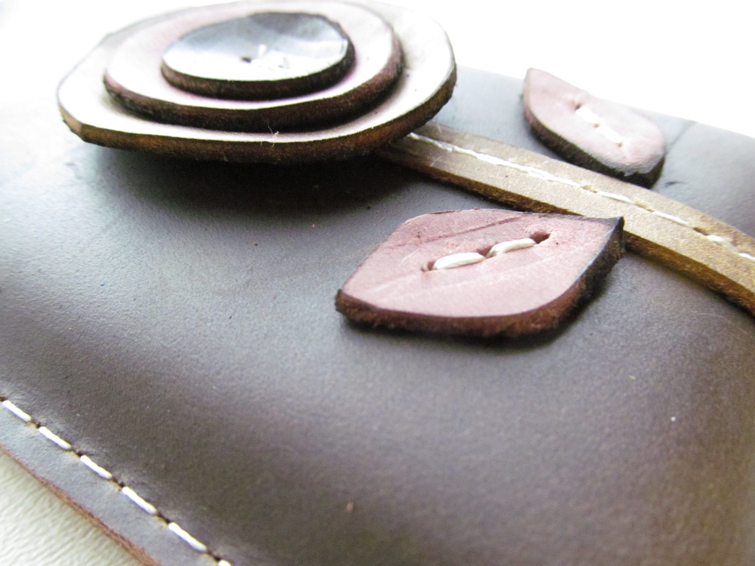 leather i Phone I Pod Android phone case with posy and free customization