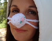 Pink  Rosebud Nose Warmer, Girly,Tween, Teen, Girl, Woman, Crocheted, Nose Cozy,