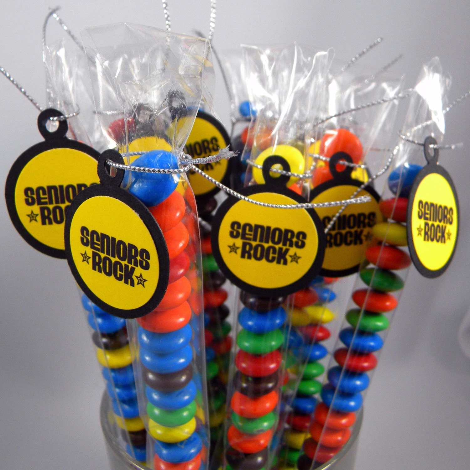 Graduation Favors, Treat Bags for Candy - Seniors Rock - Set of 12, Yellow, Black Il_570xn