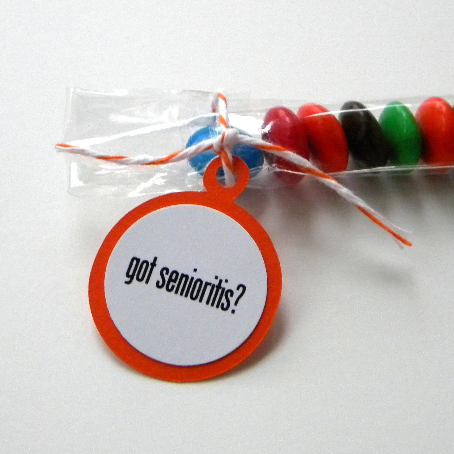 Graduation Candy Treat Bag Favors, Got Senioritis, Set of 12, White, Orange Il_570xn