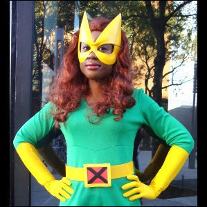 Superhero mask - Honor - leather mask - Marvel Girl cosplay - fast shipping