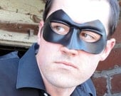 Superhero black leather mask - Shadow - Made to Order