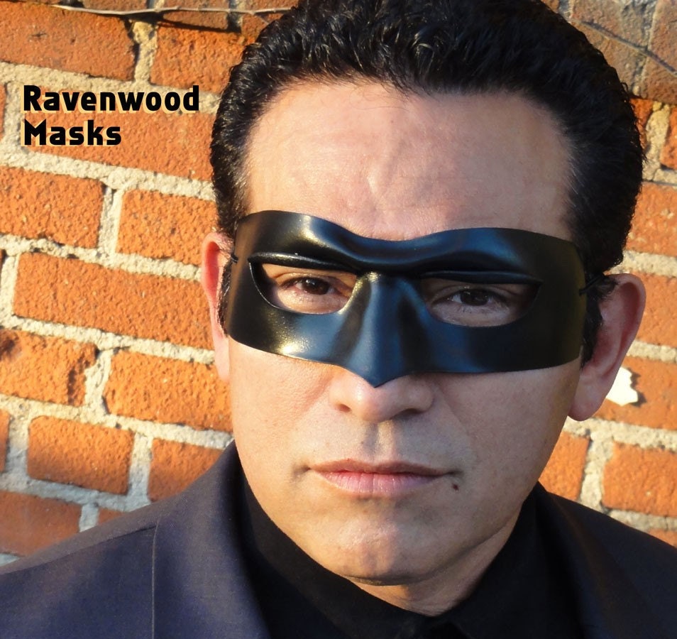 Leather masquerade mask - Rascal - Made to Order - black leather mask