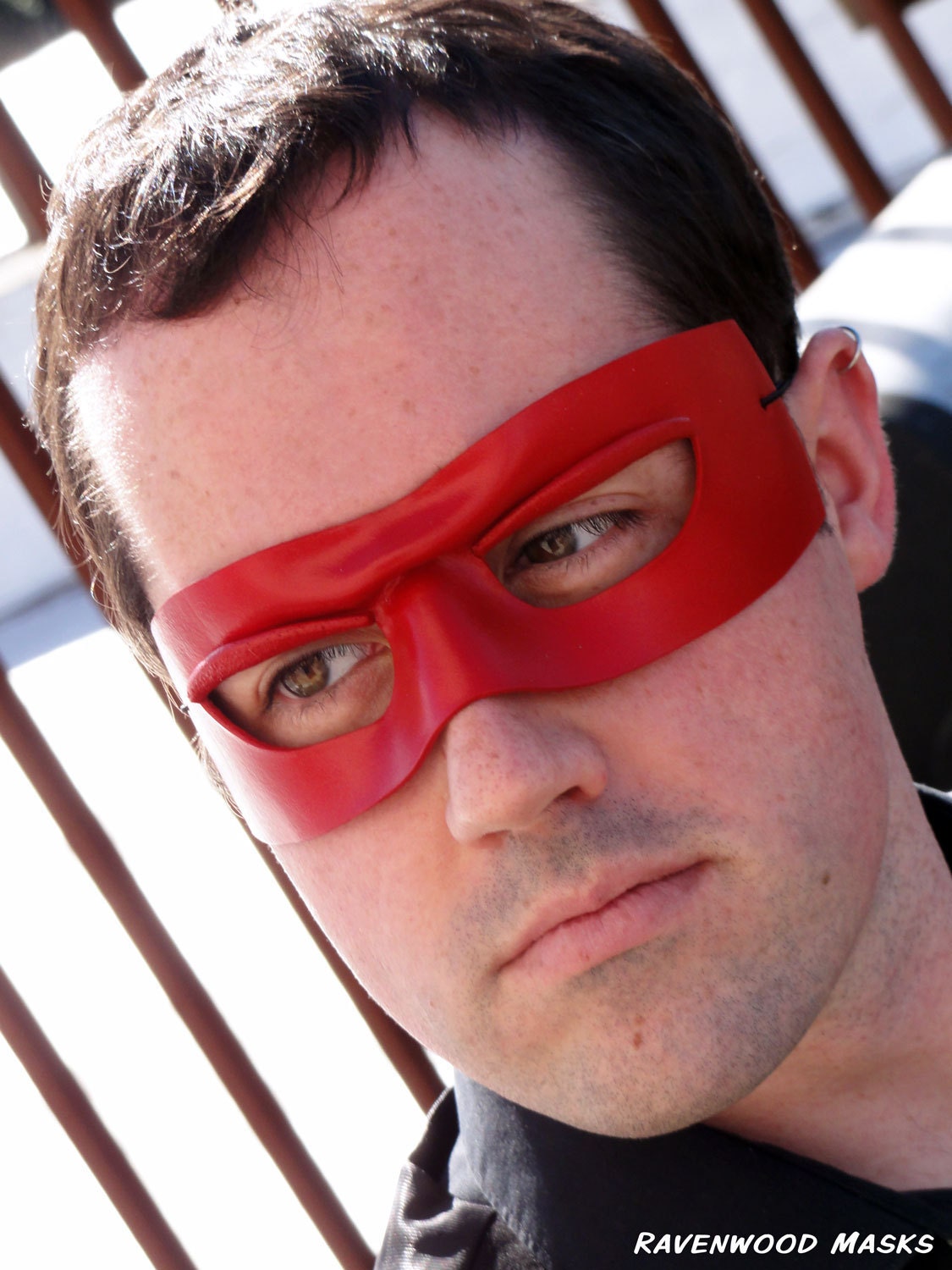 Red leather mask - Zorro the Fox - fast shipping