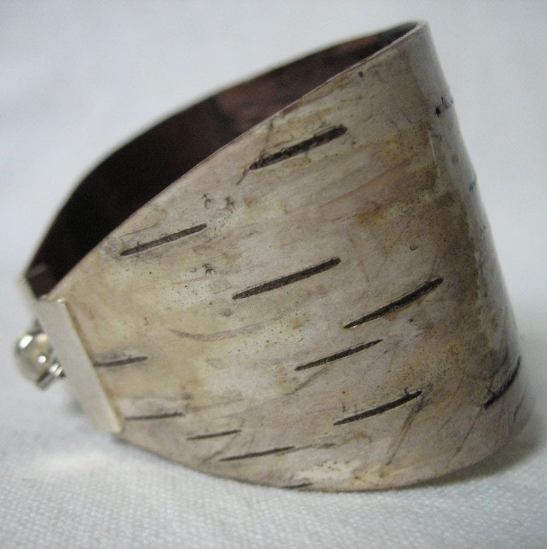 Birch bark cuff, Plumberry