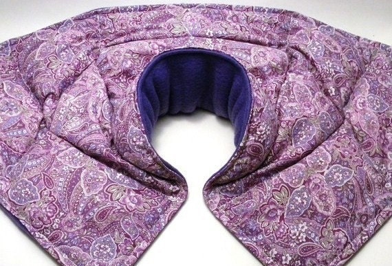 Heating Pad, Neck Shoulder Back - Microwave Heat Pack, Hot Cold Therapy Pack, purple paisley