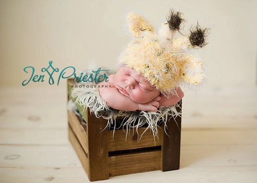 Newborn Baby Hat, Giraffe Hat, Baby Hat, Knit Newborn Hat, Photo Prop