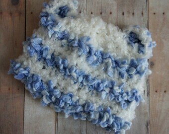 Blue Stripes Baby Bear Hat Photo Prop , Newborn Knit Hat, Baby Hat