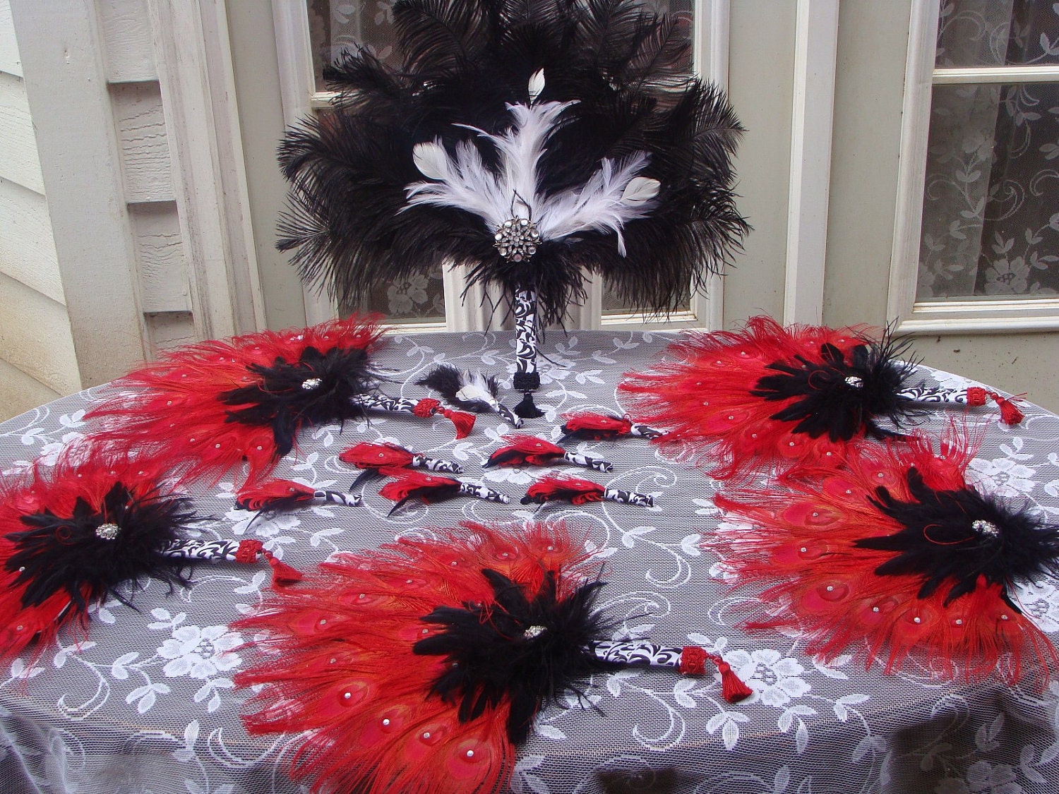 CUSTOM - Vibrant Peacock Fan Wedding Collection for Alicia - May, 2014 - Deposit Listing