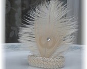 50% DEPOSIT for  100 Bleached Peacock Feather Napkin Rings