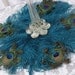 Exquisite 16" Ostrich and Peacock Feather mat in your choice of colors