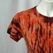 Terra Cotta Tiger Arashi Shibori Bamboo Top (medium)