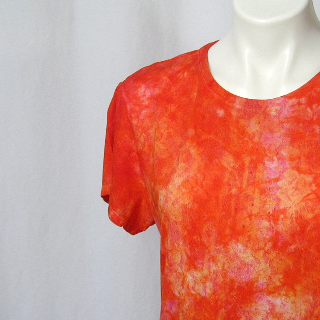 Hot Pink and Tangerine Ambrosia Atomic Lace Tee (xl)
