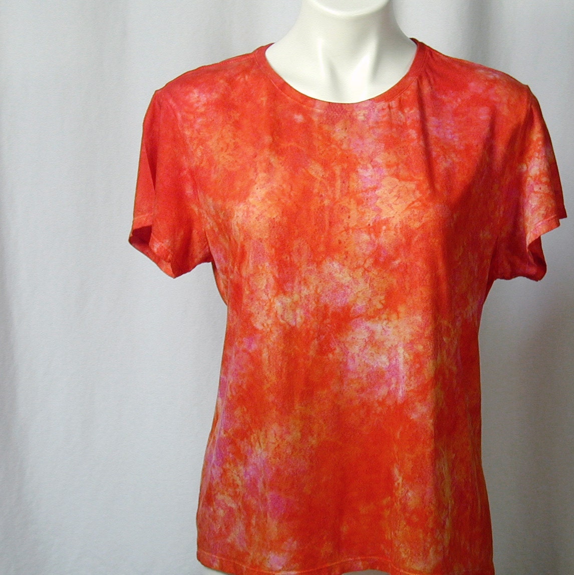 Hot Pink and Tangerine Ambrosia Atomic Lace Tee (xl)