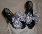 Adorable Daisy Print Shoe Bows Stick On's Shoe Accessories for High Heels, Flat, Bridal Party, Women Shoes, Not Shoe Clips