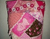 Chic and Pink Crazy Patchwork Tote/ Handbag
