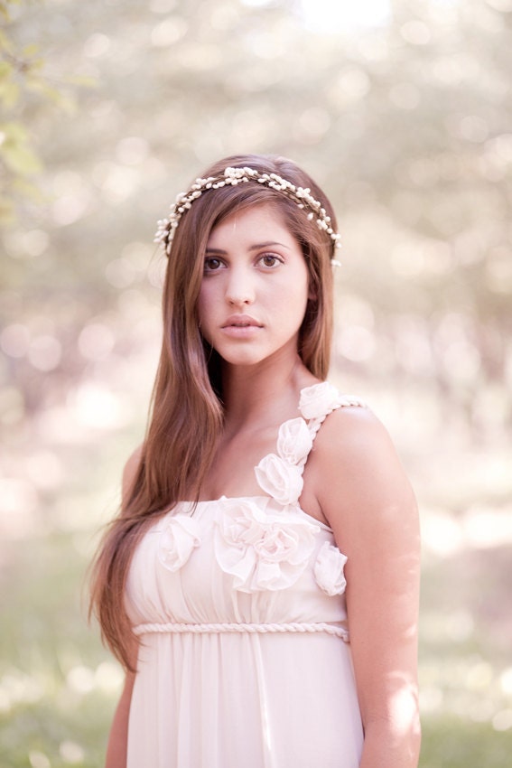 The Vines. Wedding halo sash headpiece headband hair comb garden bride bridesmaids gift shower brach twig berries