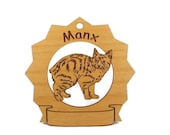 7236 Manx Cat Personalized Wood Ornament - gclasergraphics