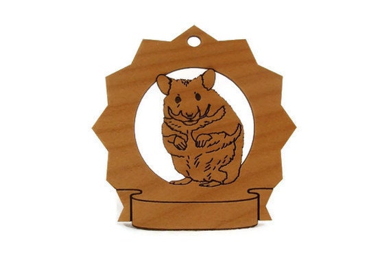 Hamster Personalized Wood Ornament Personalized with your Pet's Name - gclasergraphics