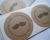 Return Address Labels - Moustache (100qty)