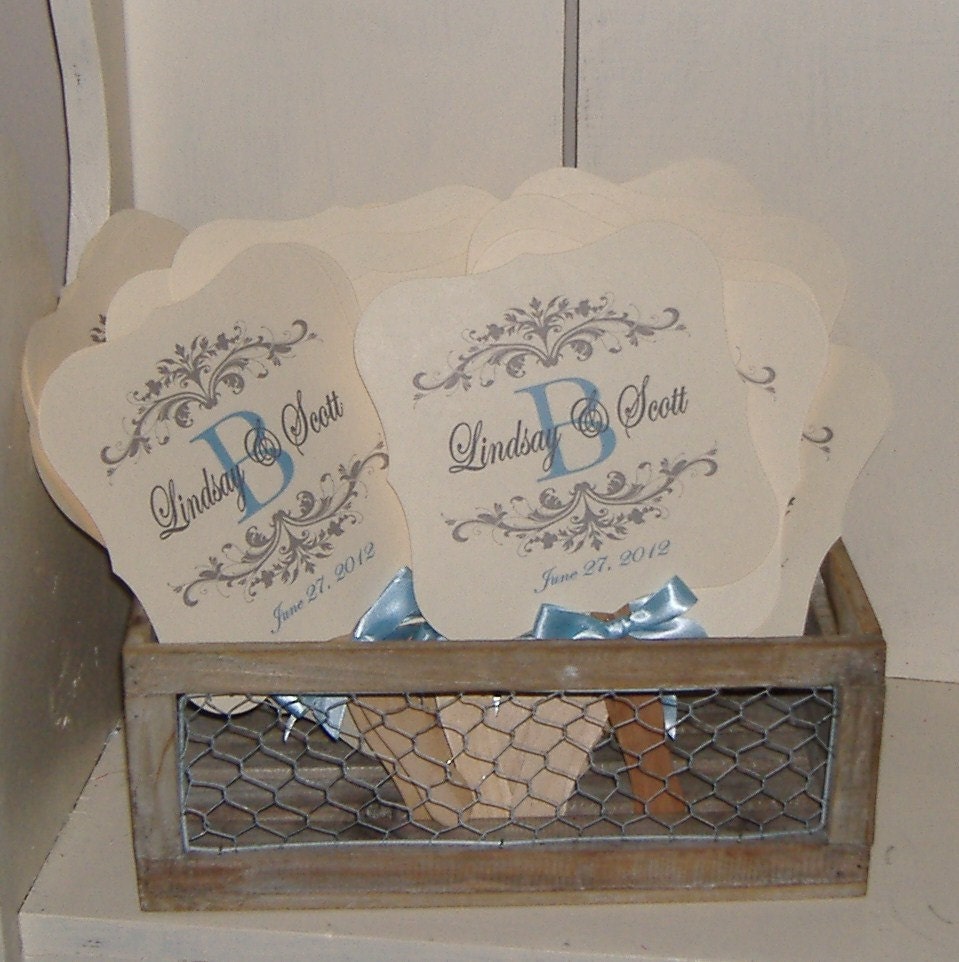 Wedding Fans with Monogram