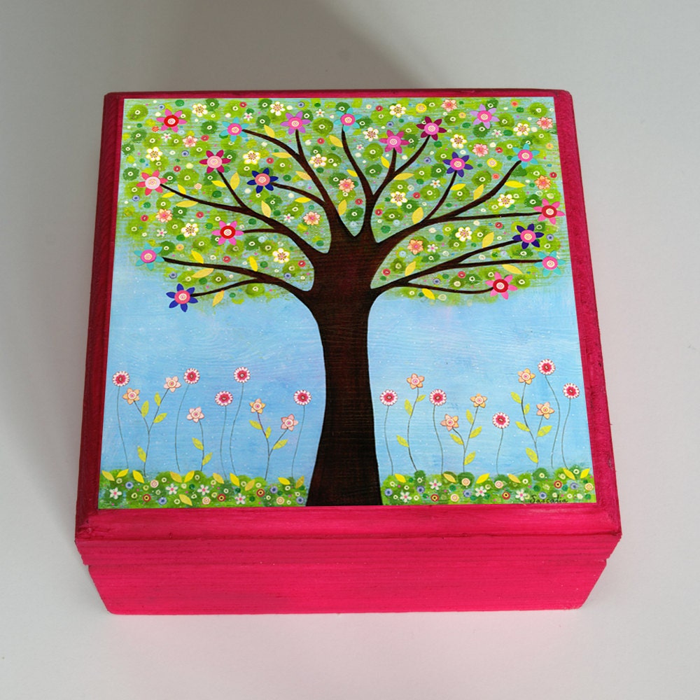 Tree Jewelry Box Wooden Handmade Jewellery Box - Sunlight