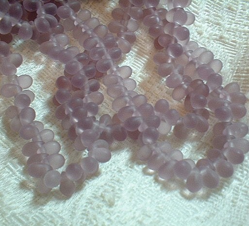 Czech Drop Beads, 4X6mm, 50 Pcs., Light Amethyst Matte, No. 1597-02