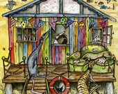 Summer Days - Greyhound Art  Print