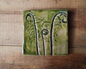 Ferns Unfurling Tile Trivet Coaster 4X4-Made to order