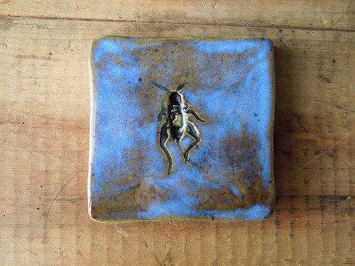 Lucky Cricket Tile in Blue 3X3 - Made to Order