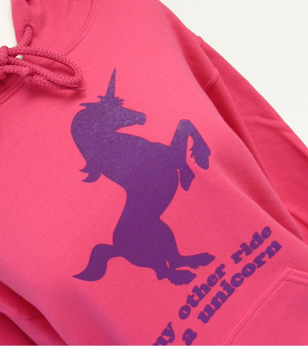 Unicorn Hoodie - Pink CUTE Sweatshirt - Unisex Sizes S, M, L, XL