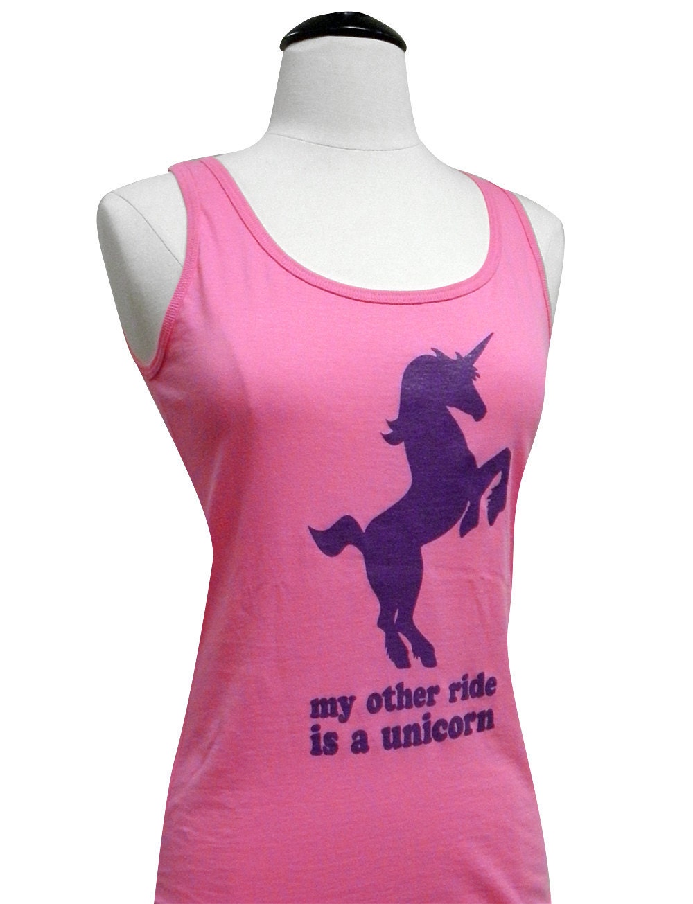 Womens Unicorn Tank Top - My other Ride Is A Unicorn Sleeveless Shirt - (Ladies Sizes S, M, L, XL)