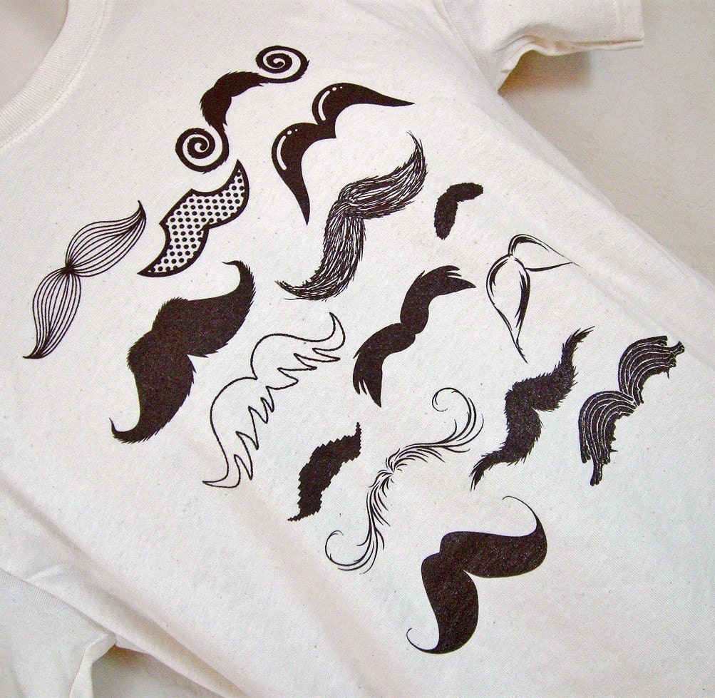 Mustache Collection Mens T-Shirt - Sizes S, M, L, XL