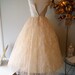 Vintage 50s Tea Length CUPCAKE Couture Wedding Dress Strapless Ivory LACE Designed by Marie
