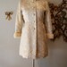 60s Dress / 60s Coat / Mad Men / Vintage 1960s Gold and Silver Brocade Mini Dress and Mink Trimmed Coat Size M