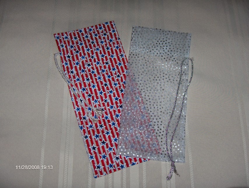 SALE on Wine/Spirit or Celebration Reusable Gift Bags: Flag Day, 4th of July and Many Different Occasions Bags