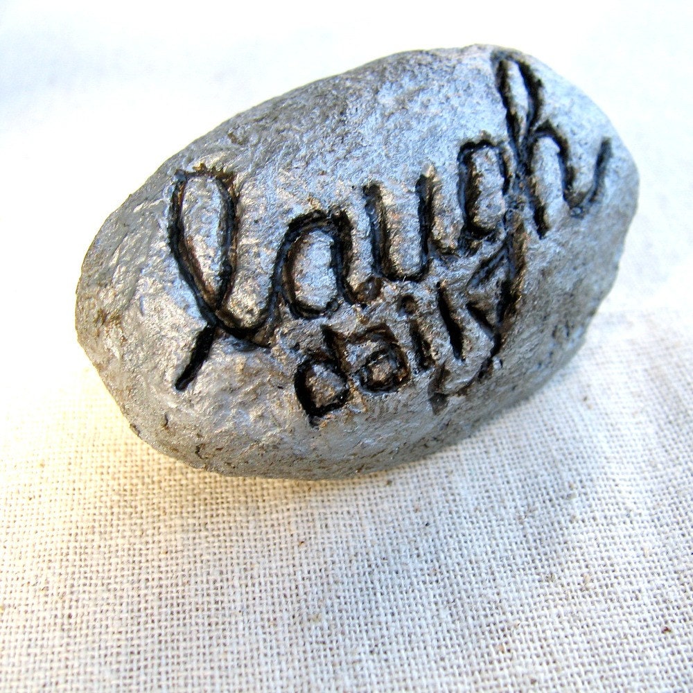Paper Mache Rock Papier Mache Pulp with Words by studioRenee