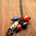Necklace: Adjustable Chain with Beaded Pendant Charms, Sparkle