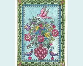 Bouquet of Spring Flowers for a Wedding Centerpiece ACEO from Theodora