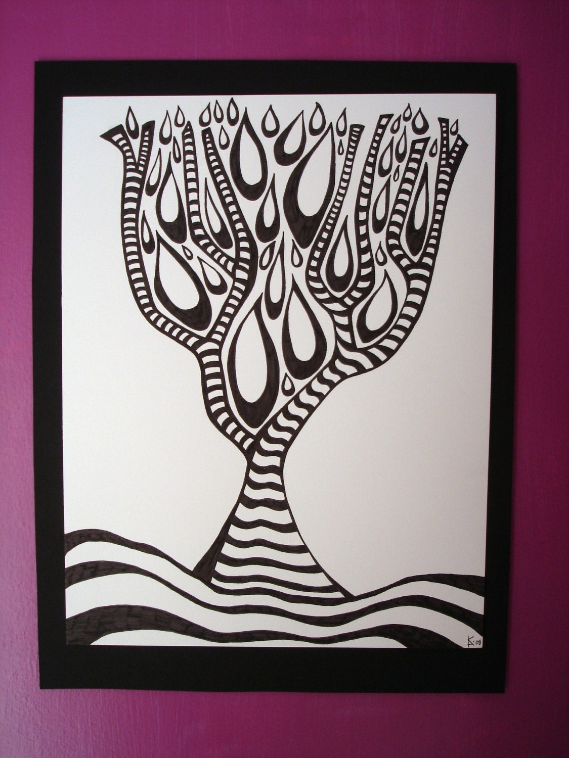 ORIGINAL Ink Drawing "Fuego"