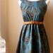 New Design..Jennifer Lilly Handmade Beautiful Peacock Dress Gathered Dress in Teal // Spring Vintage Whimsical Woodland Dress (XS)