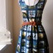 Jennifer Lilly Handmade Beautiful Bird Camping Animal Silhouette Dress in Beautiful Blues // Boho Spring Vintage Whimsical Dress (M,L)