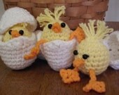 Baby Chick with Egg Crochet Cotton Easter