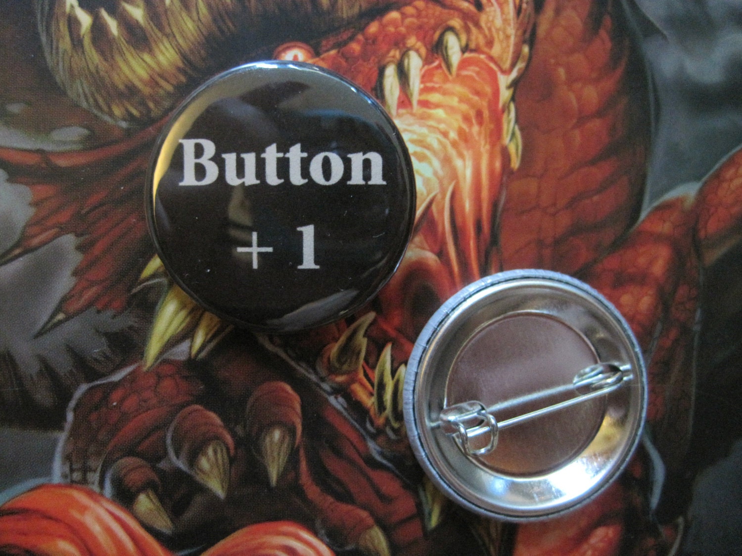 Button Plus 1 geek nerd Pin Button / Badge 1 1/4 Inch