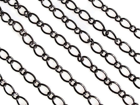 10 Feet Chain, Gunmetal Chain, Finding Supply / Destash, Small oval 4x6mm and smaller round link 2.5x3mm