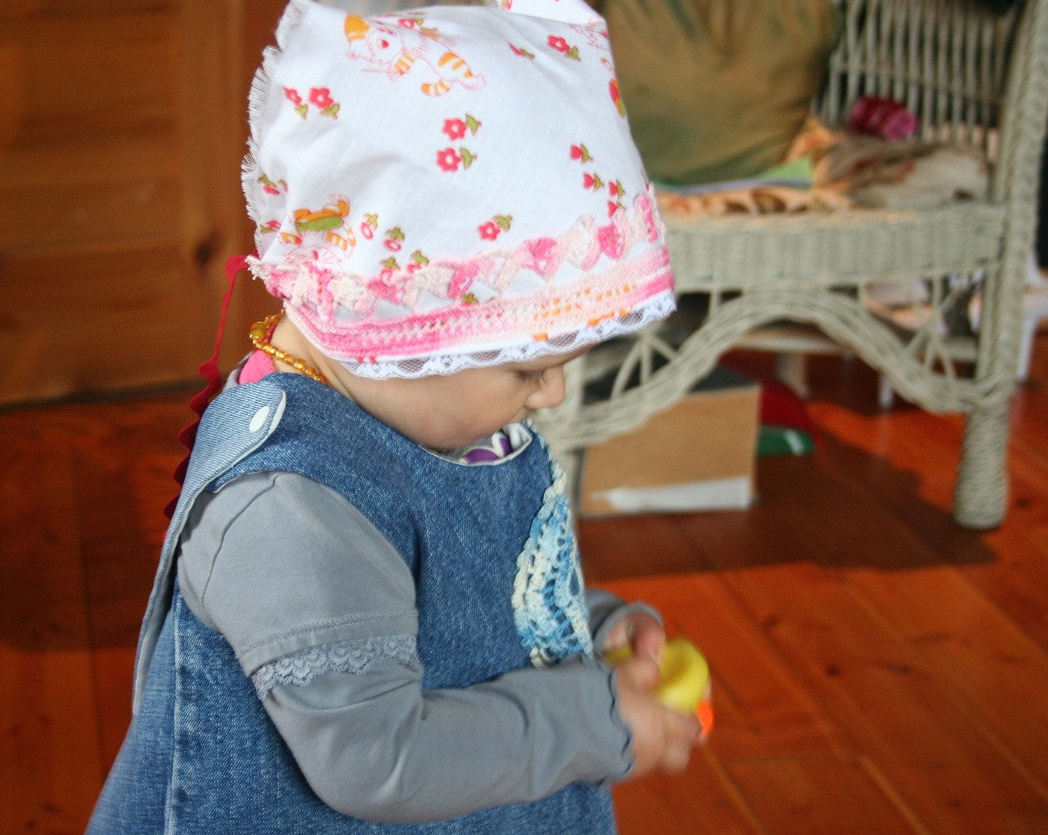 Lace Edged Bonnet, 1 to 5 years